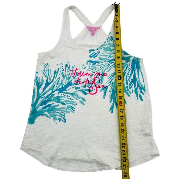 Lilly Pulitzer Follow Me To The Sea Racerback Tank Top Pima Cotton Size XS Beach - Picture 9 of 9